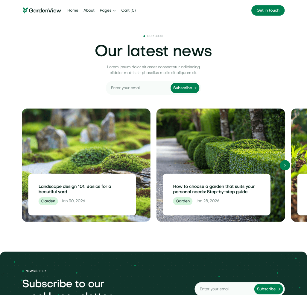 GardenView - Blog V3 Top Page - Landscaper Webflow Template | BRIX Templates