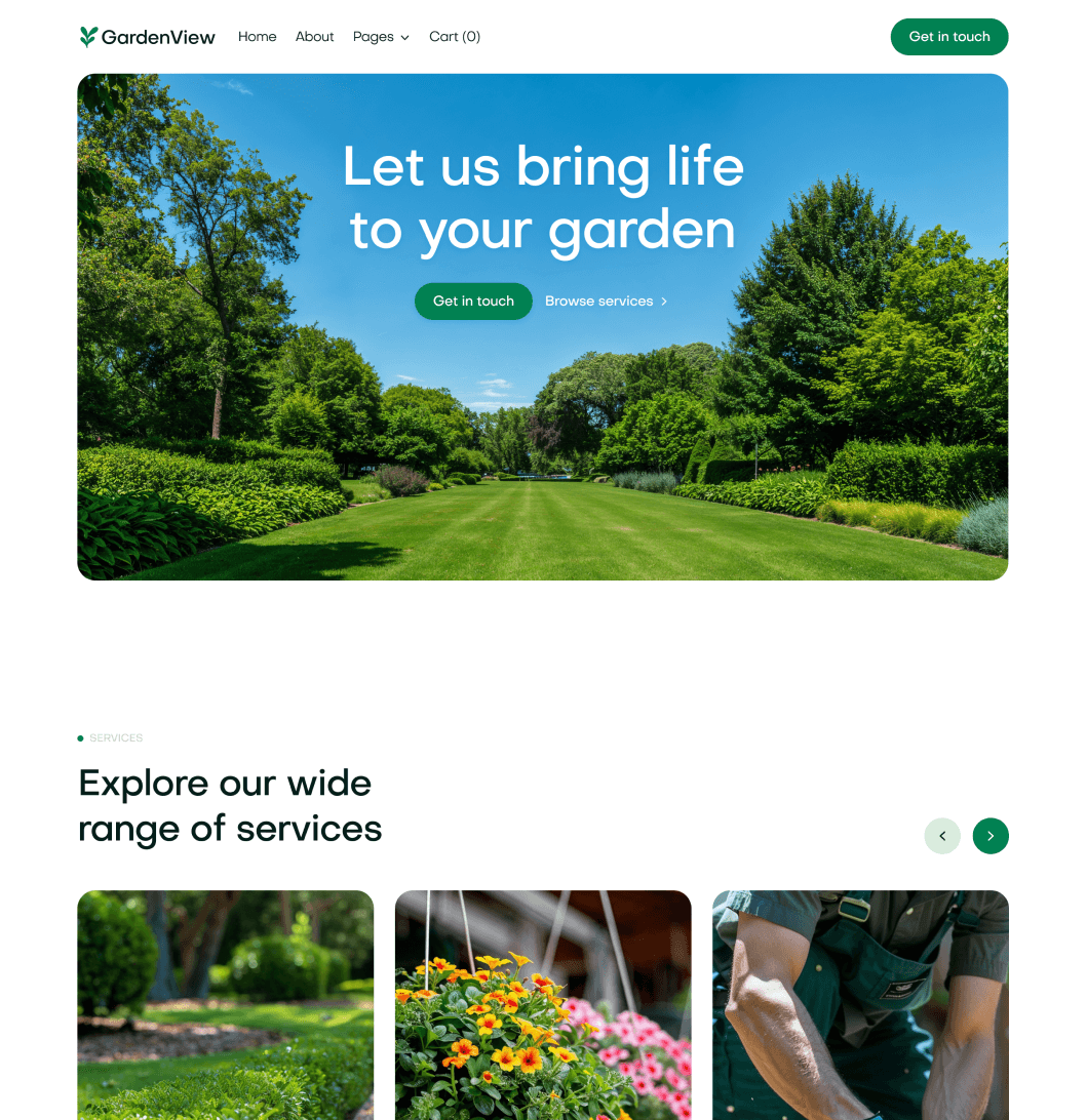 GardenView - Home V3 Page - Landscaper Webflow Template | BRIX Templates