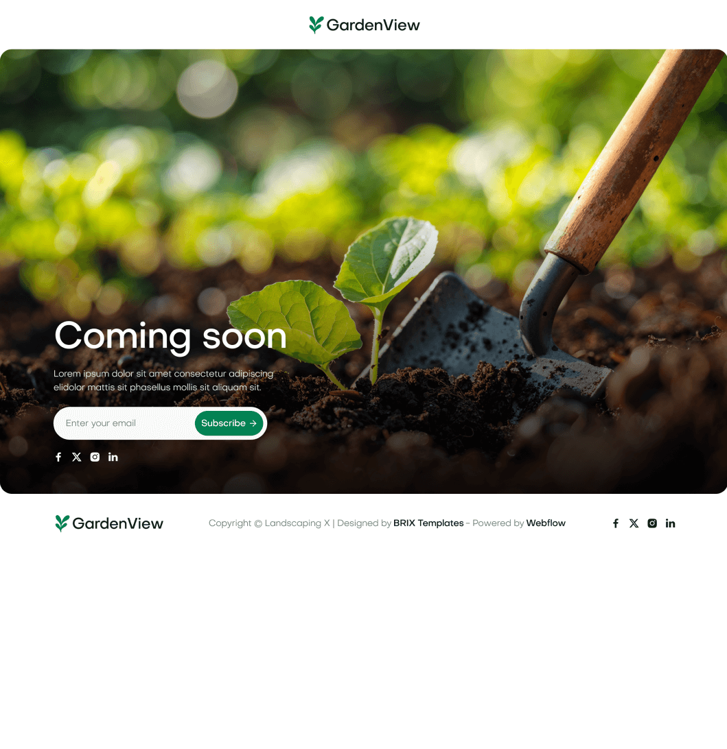 GardenView - Coming Soon Page - Landscaper Webflow Template | BRIX Templates