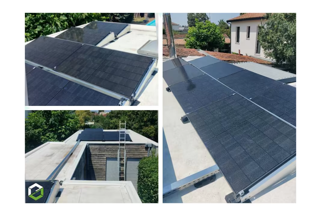 Installation de panneaux solaires sur toit terrasse à Bègles (33)