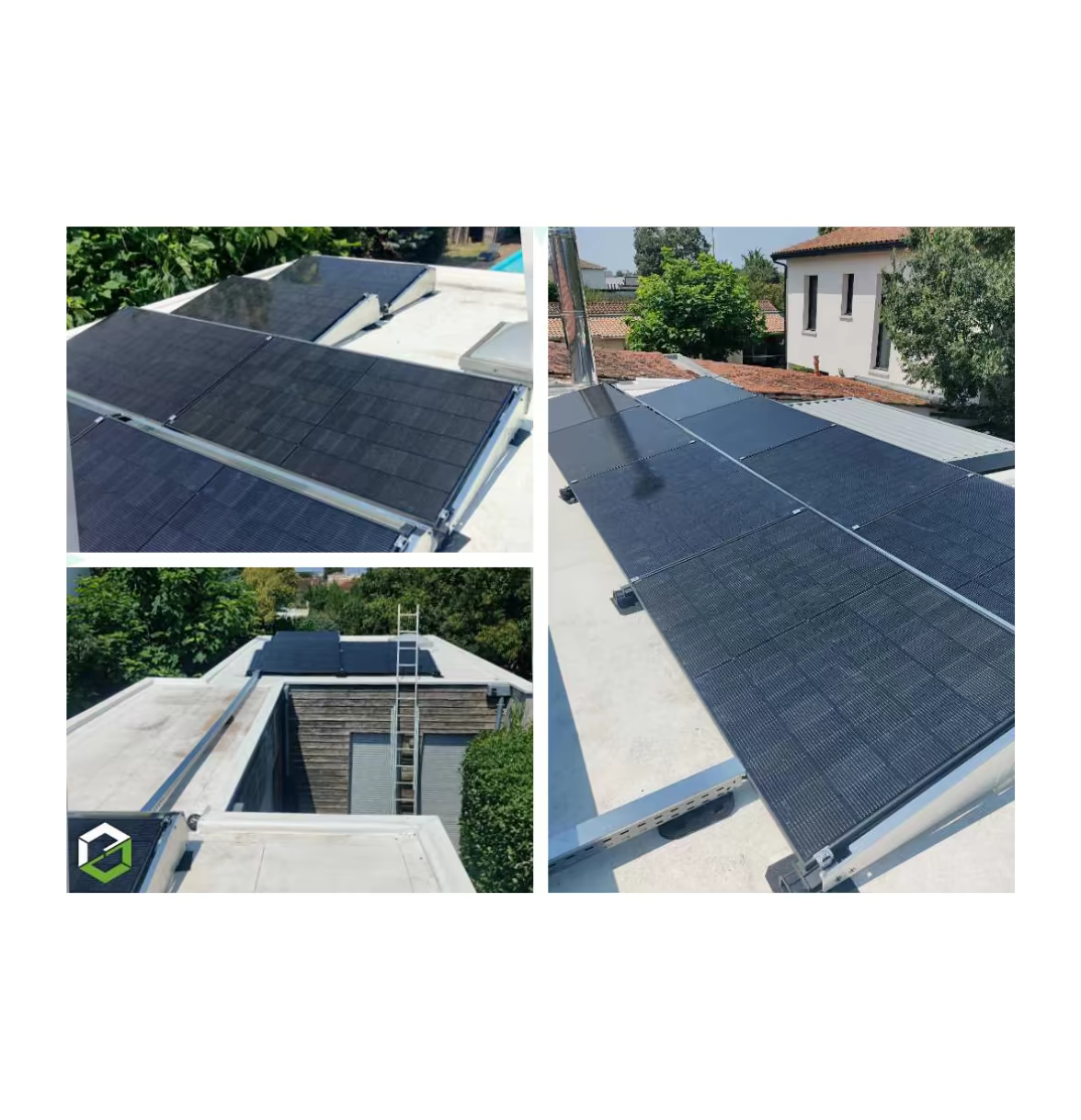 Installation de panneaux solaires sur toit terrasse à Bègles (33)