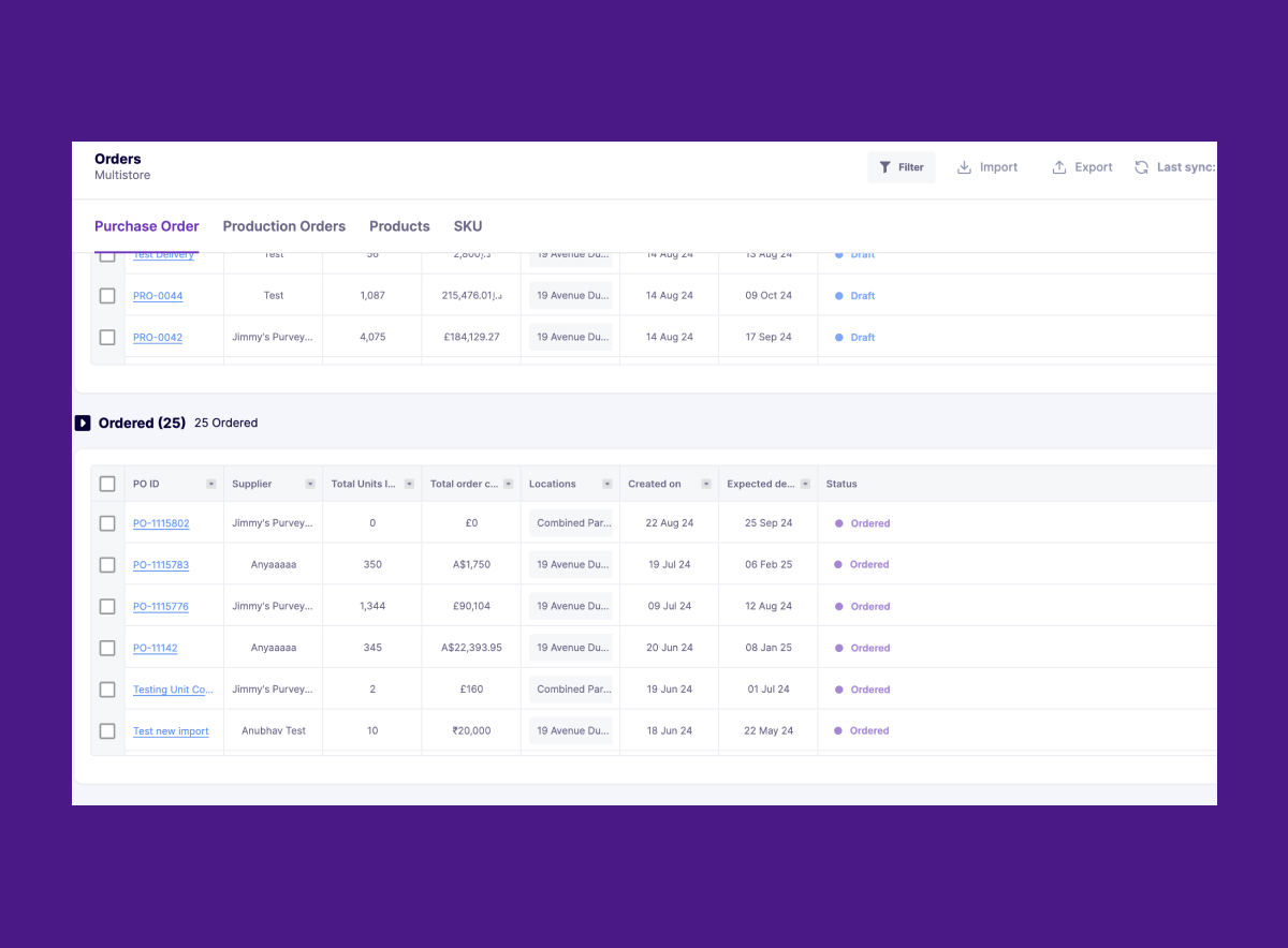 purchase order management