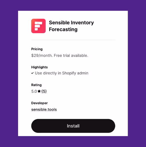 sensible inventory forecasting