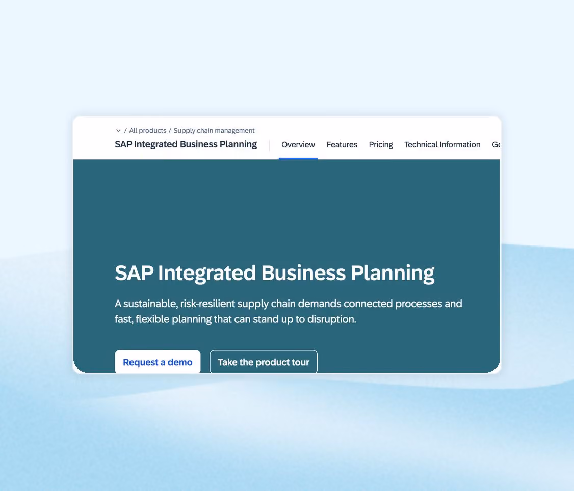SAP Integrated Business Planning demand forecasting module