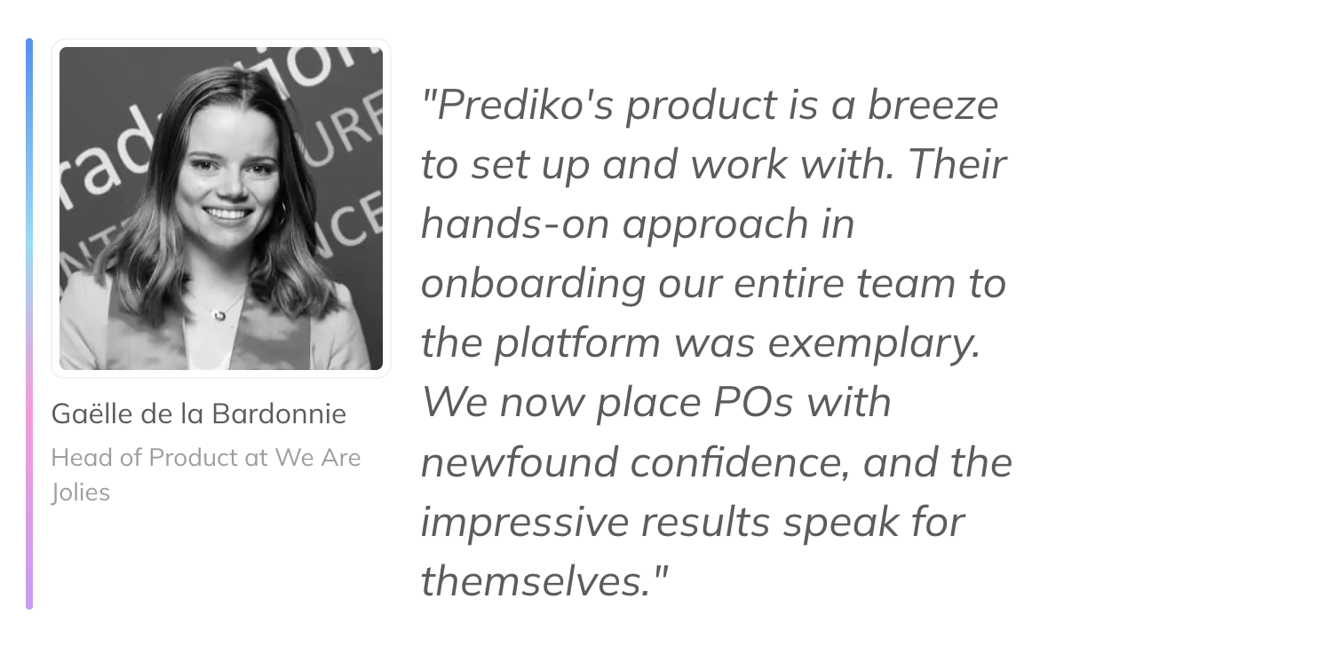 We Are Jolies case study, 60% fewer stockouts with Prediko