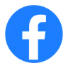 Logo Facebook bleu lumineux sur fond sombre avec effet de halo.