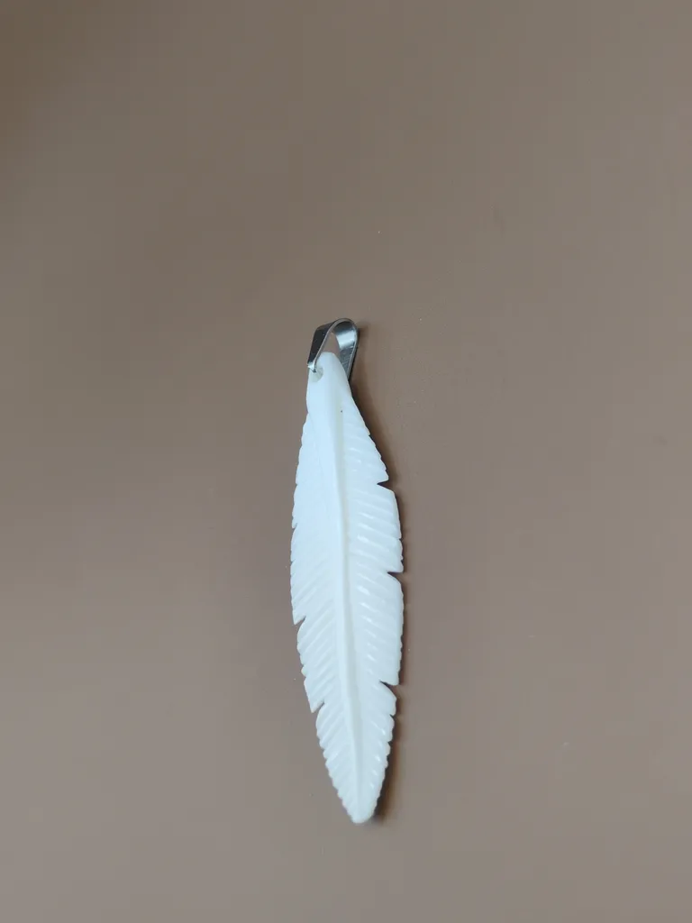 Pendentif os plume vue droite