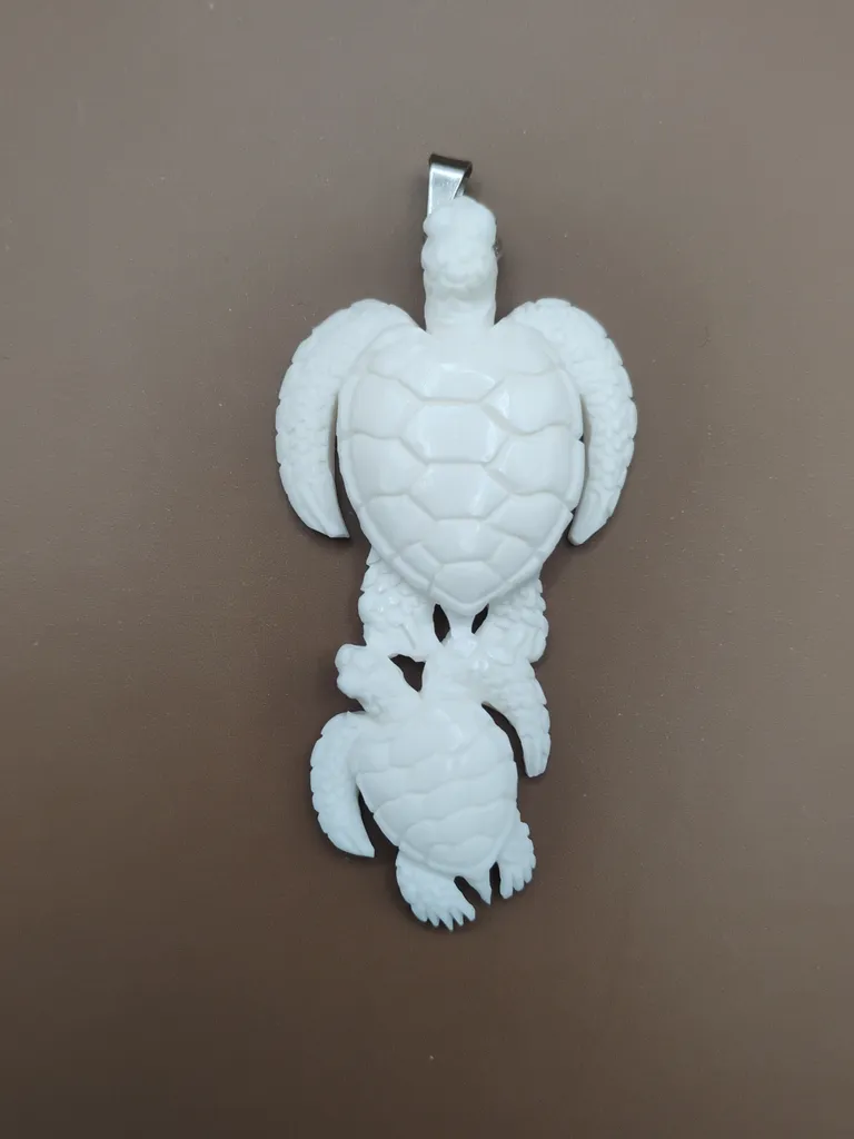Pendentif en Os luxe -Tortue de terre-  Copy