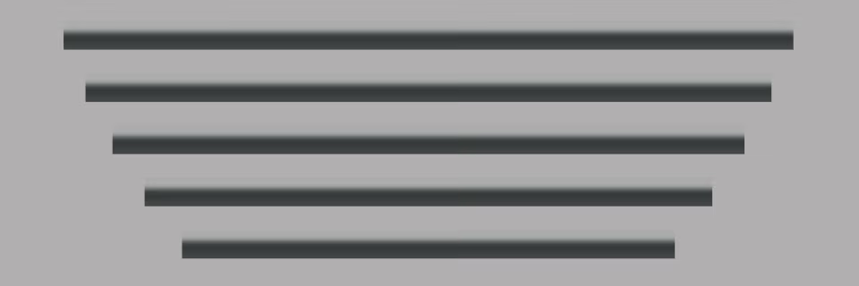 Five horizontal rounded bars of equal thickness stacked vertically, each progressively shorter and staggered to the right, forming a descending staircase alignment.