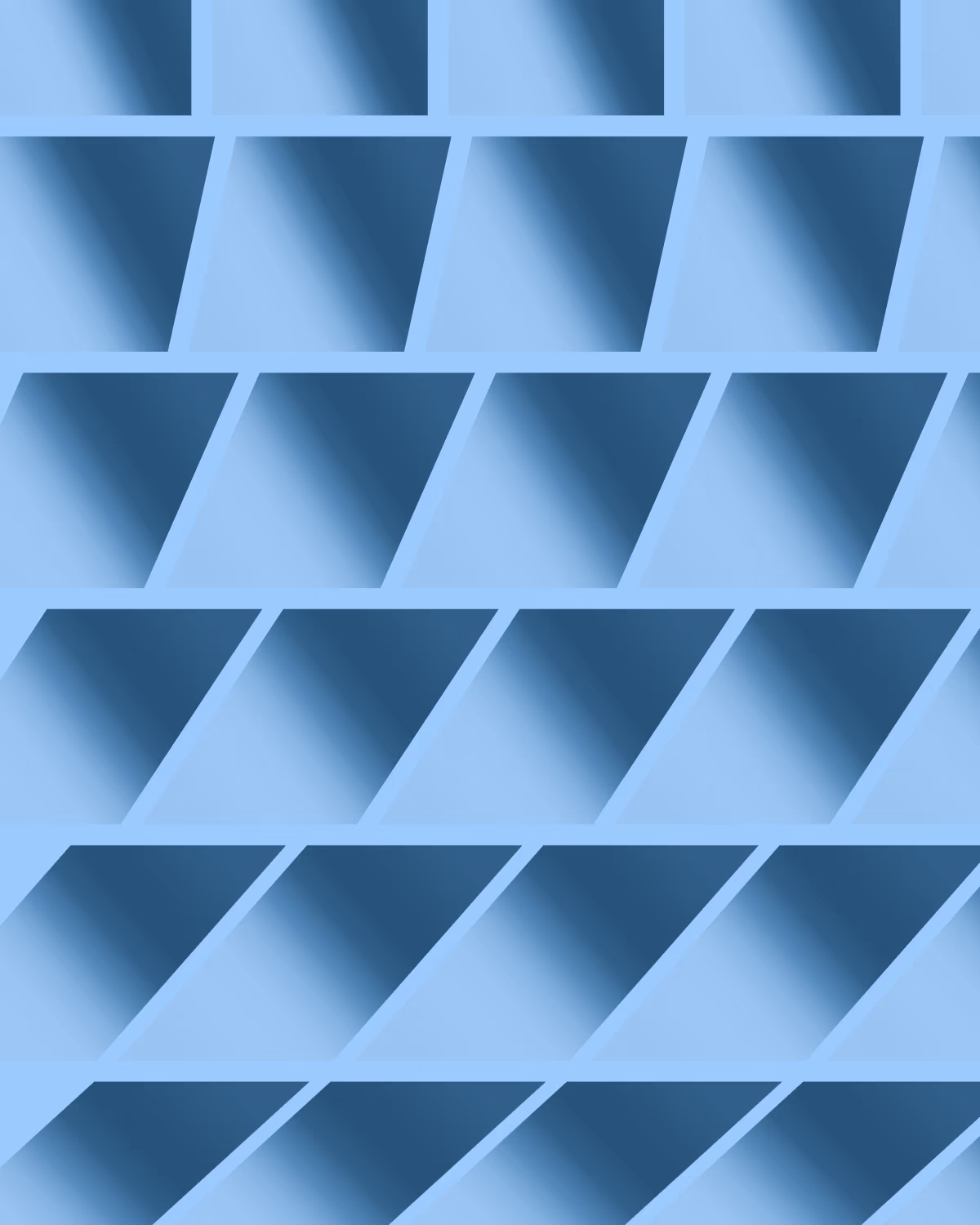 Repeating grid of diamond-shaped cells arranged in horizontal rows, each with directional gradient shading that creates a three-dimensional lattice or honeycomb-like depth effect.