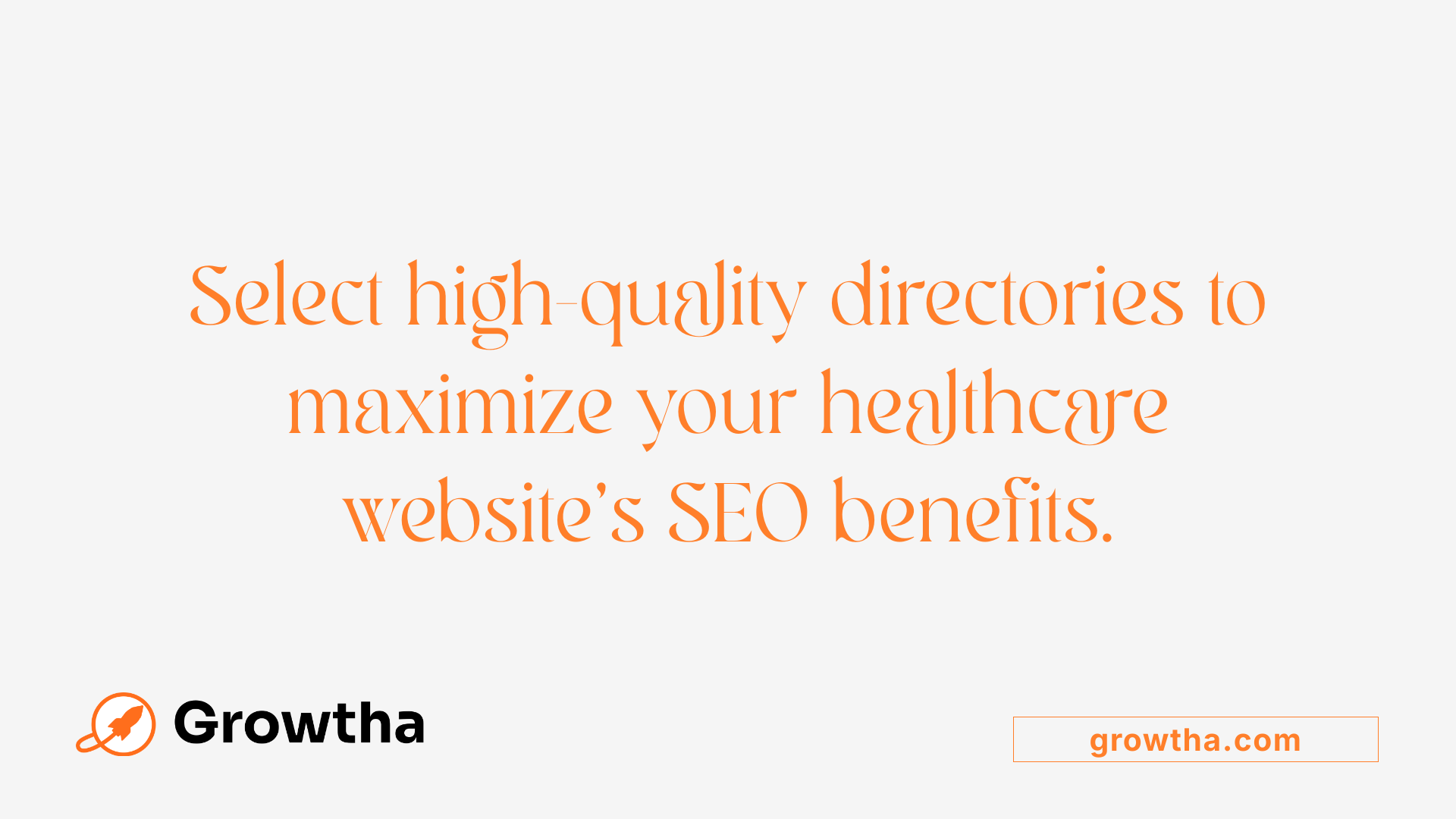 Select high-quality directories to maximize your healthcare website's SEO benefits.