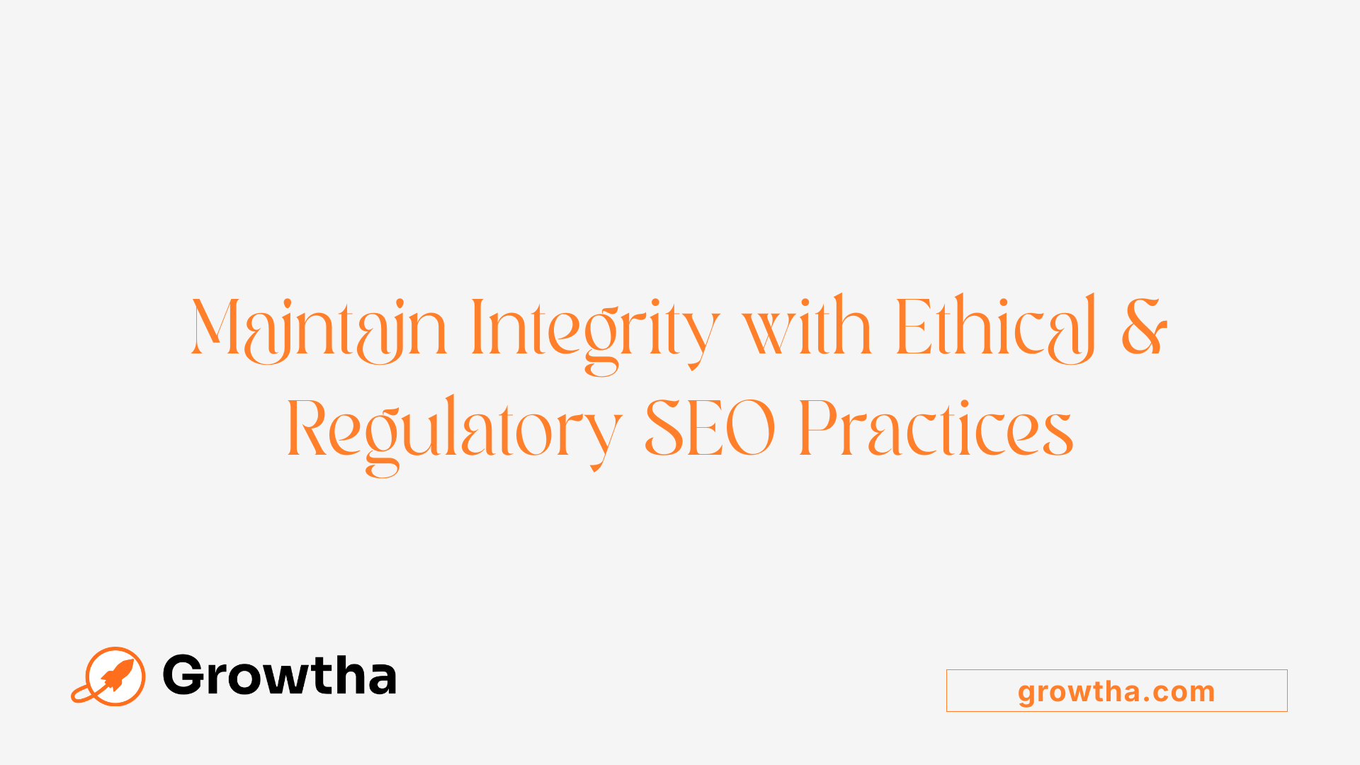 Maintain Integrity with Ethical & Regulatory SEO Practices