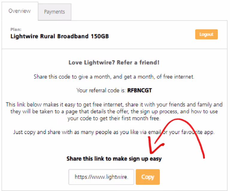 refer a friend - sharable code