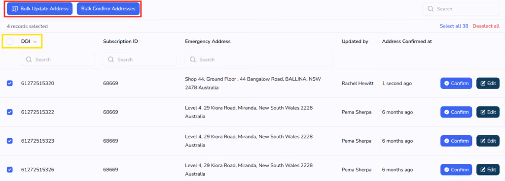 5 Bulk Confirm or Edit Bulk addresses