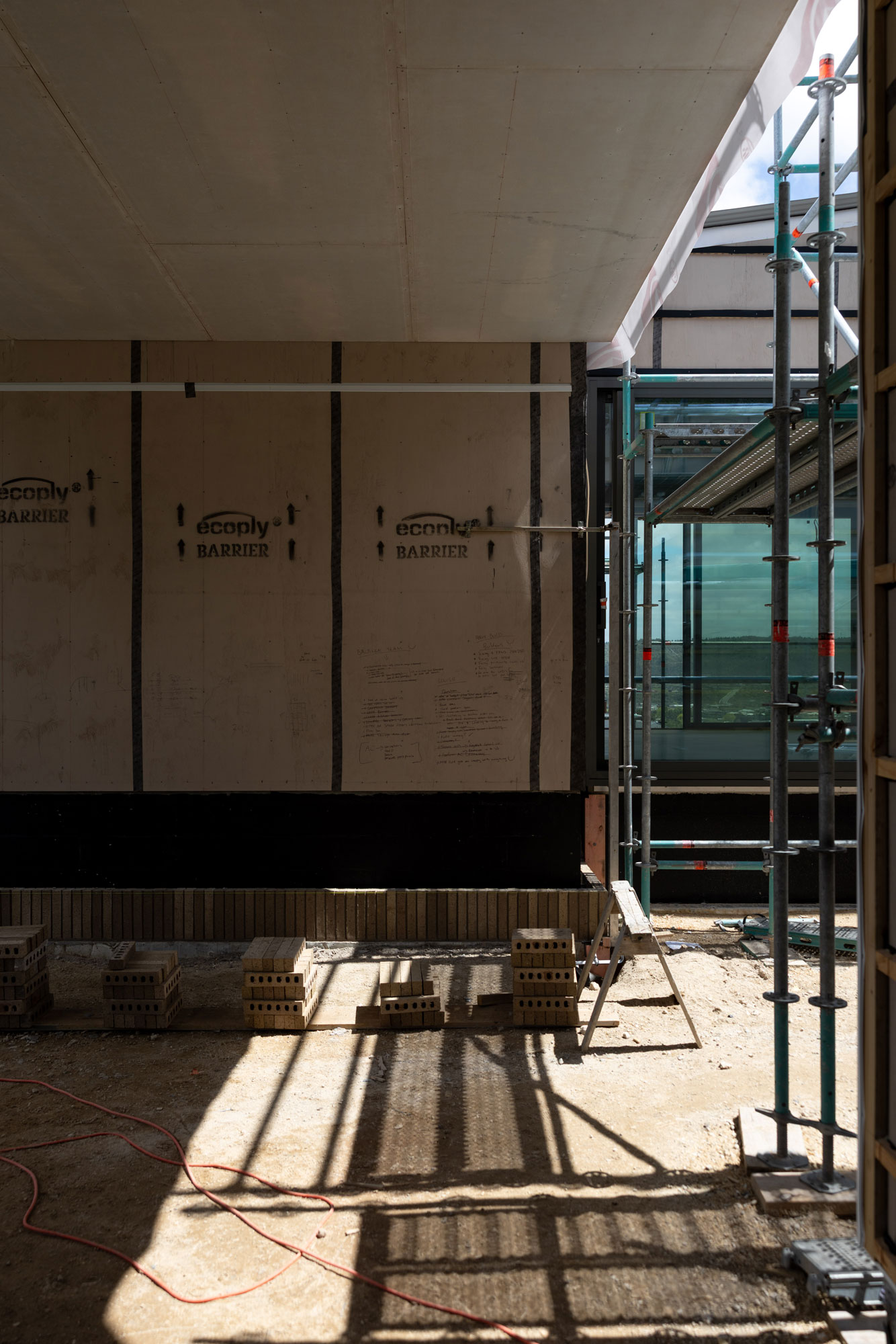 The Courtyard Lakehouse in Kinloch by architects Object Office under construction.