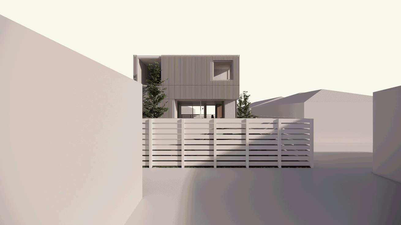 A GIF video illustrates the facade options being tested by Object Office Architects. 