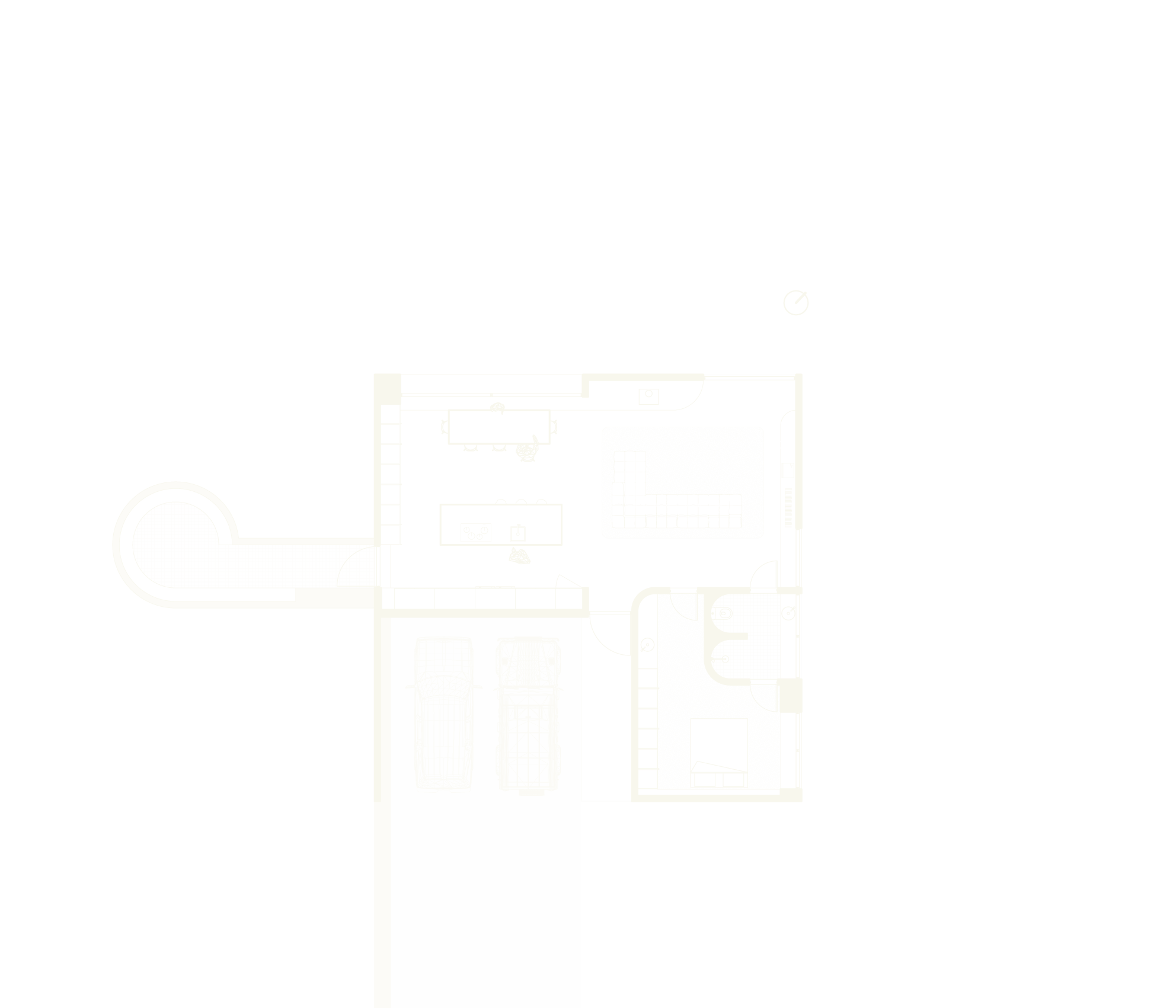 Ground floor plan for one bedroom Coromandel Cabin.
