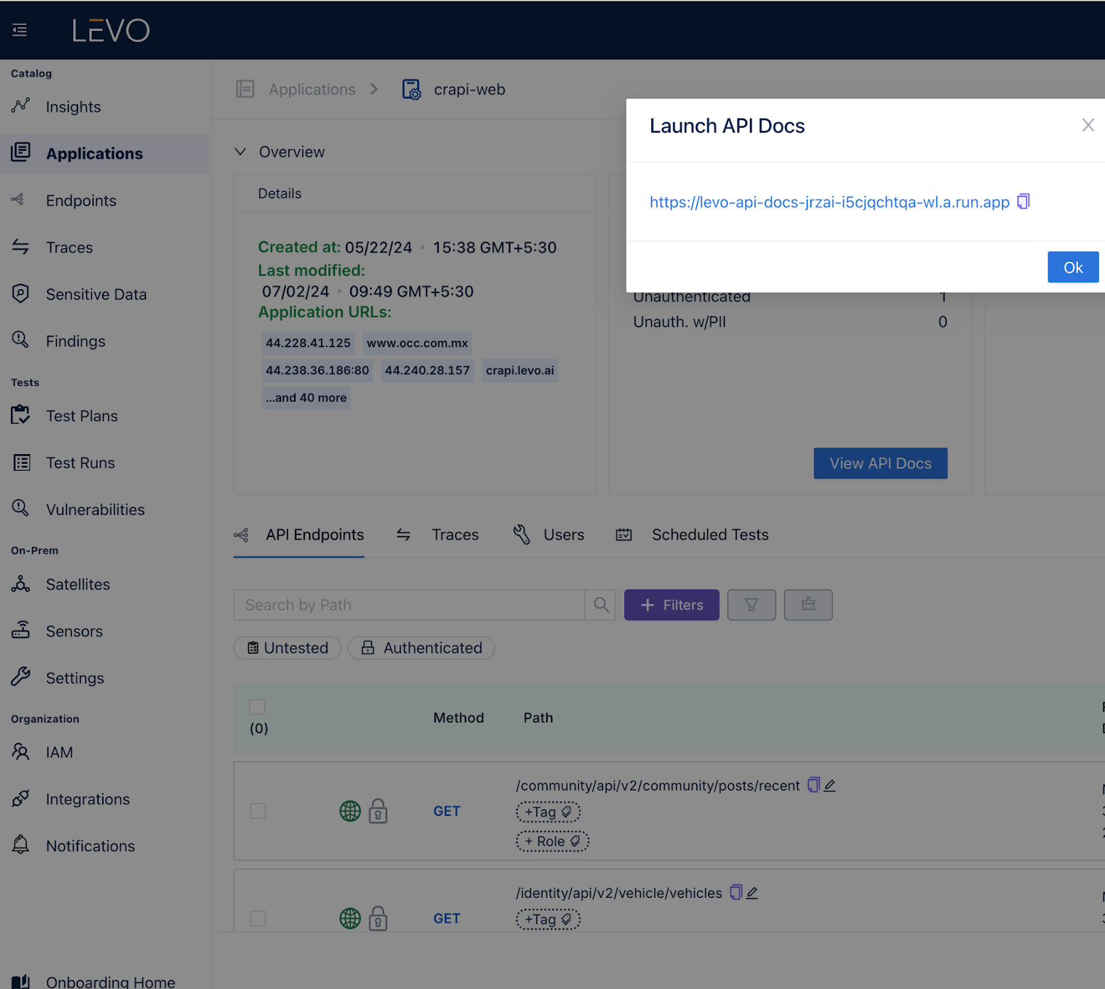API Inventory Portal by Levo.ai