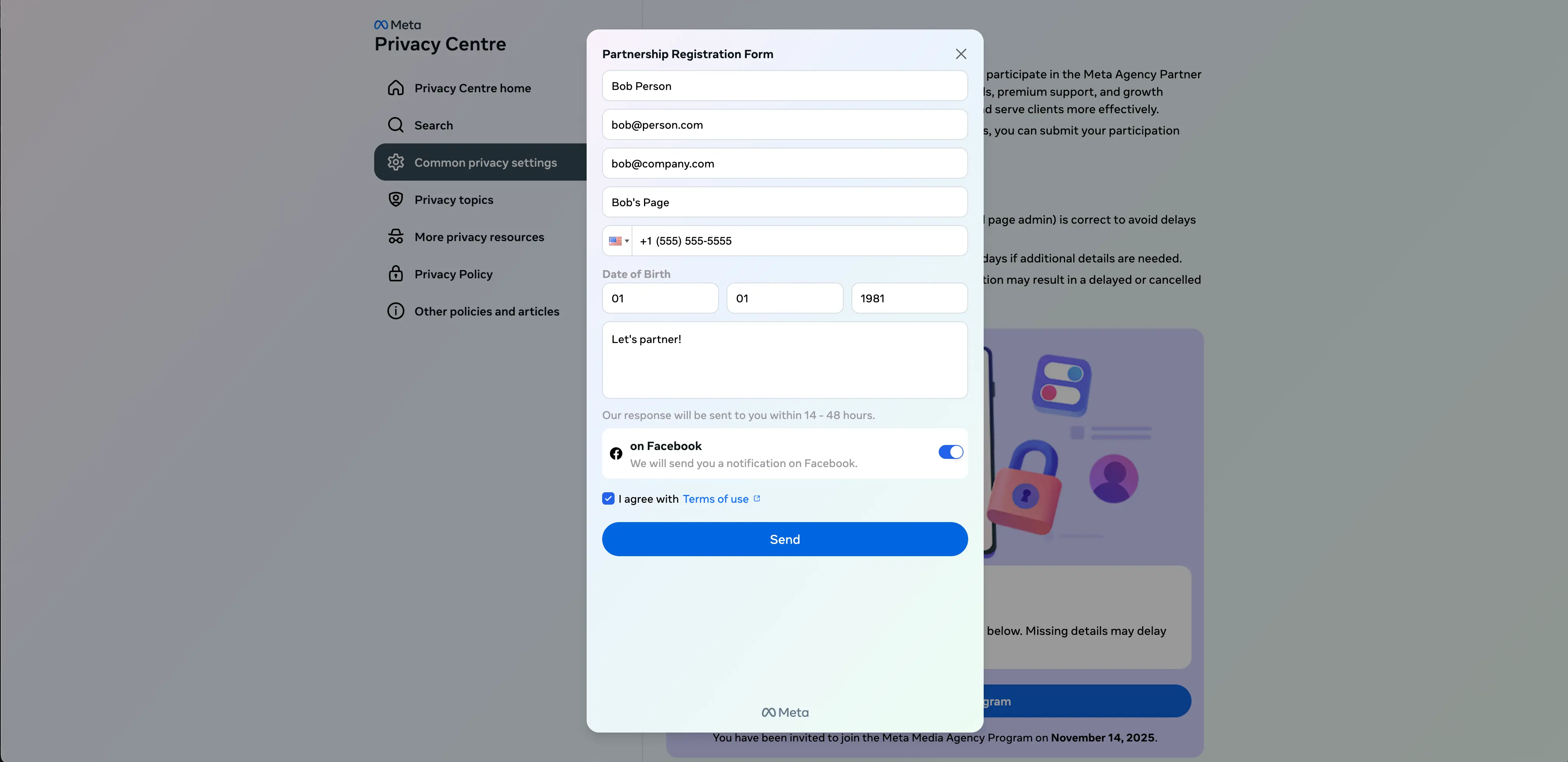 Fake Registration form
