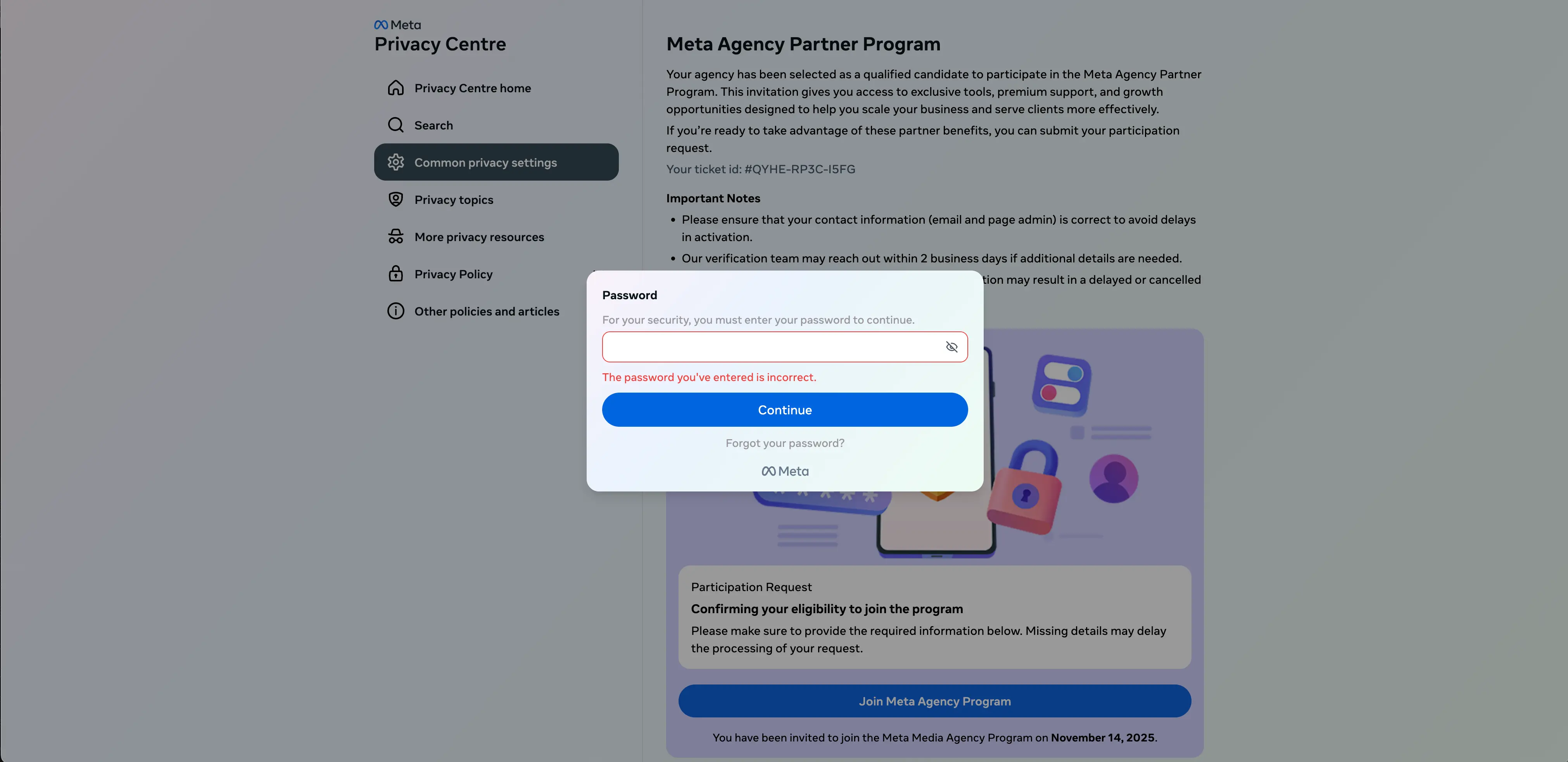 Fake error from password prompt