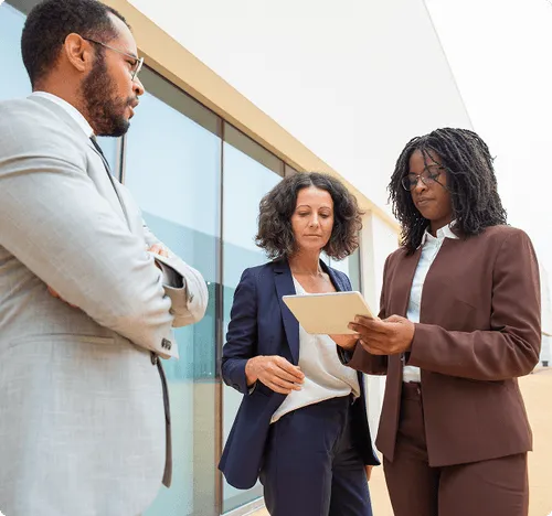 business woman talking