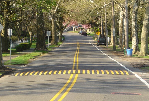 Rubber Speed Humps on the road