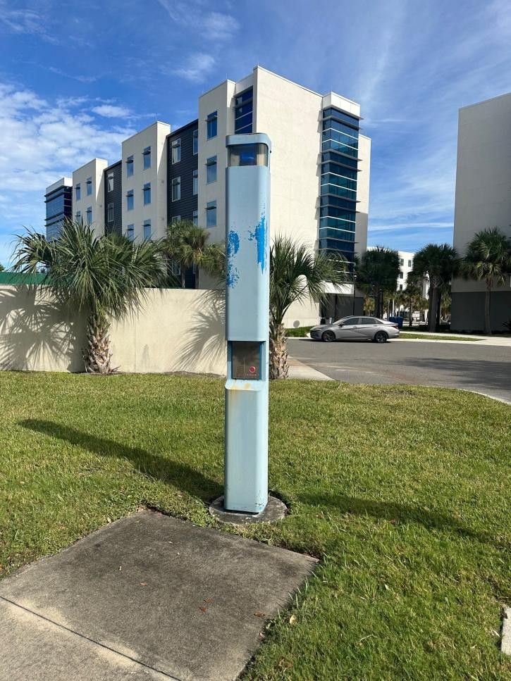 Blue Light tower before