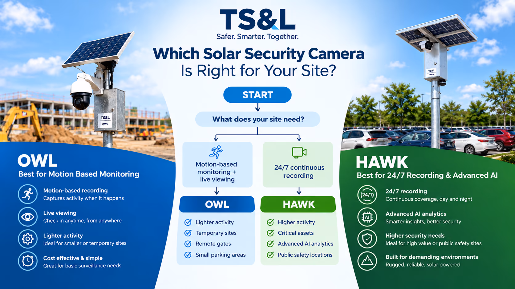 OWL and HAWK solar security camera selection guide