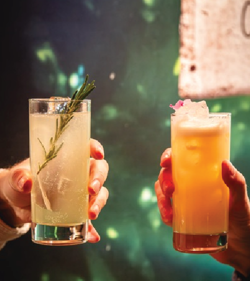 image of bartender creating a cocktail with flair