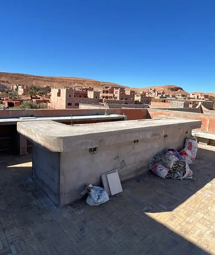View of the TIZI rooftop bar under construction
