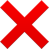 Ein rotes X-Symbol mit leichtem Schatten.