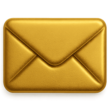 Goldfarbener Umschlag mit strukturierter Oberfläche.