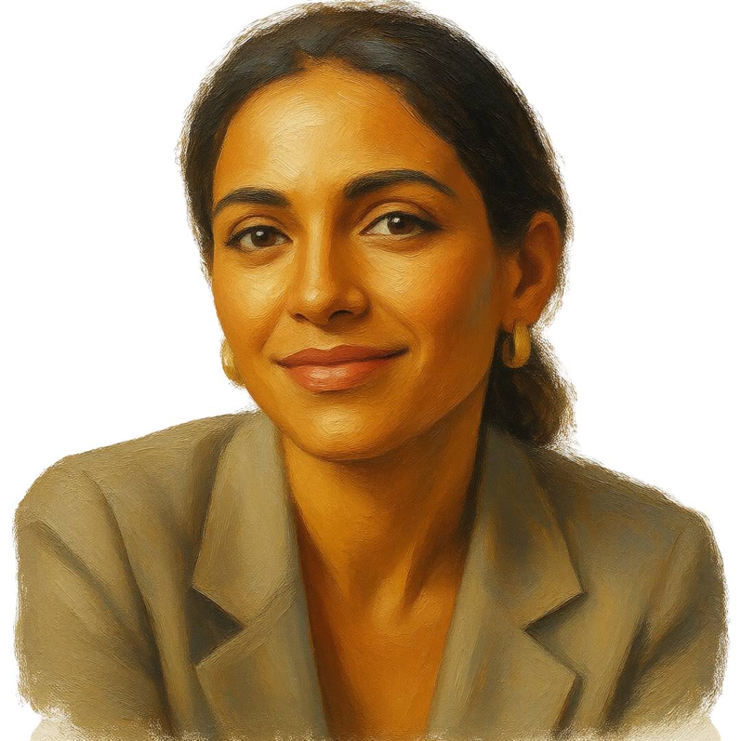 Illustrated portrait of Riya