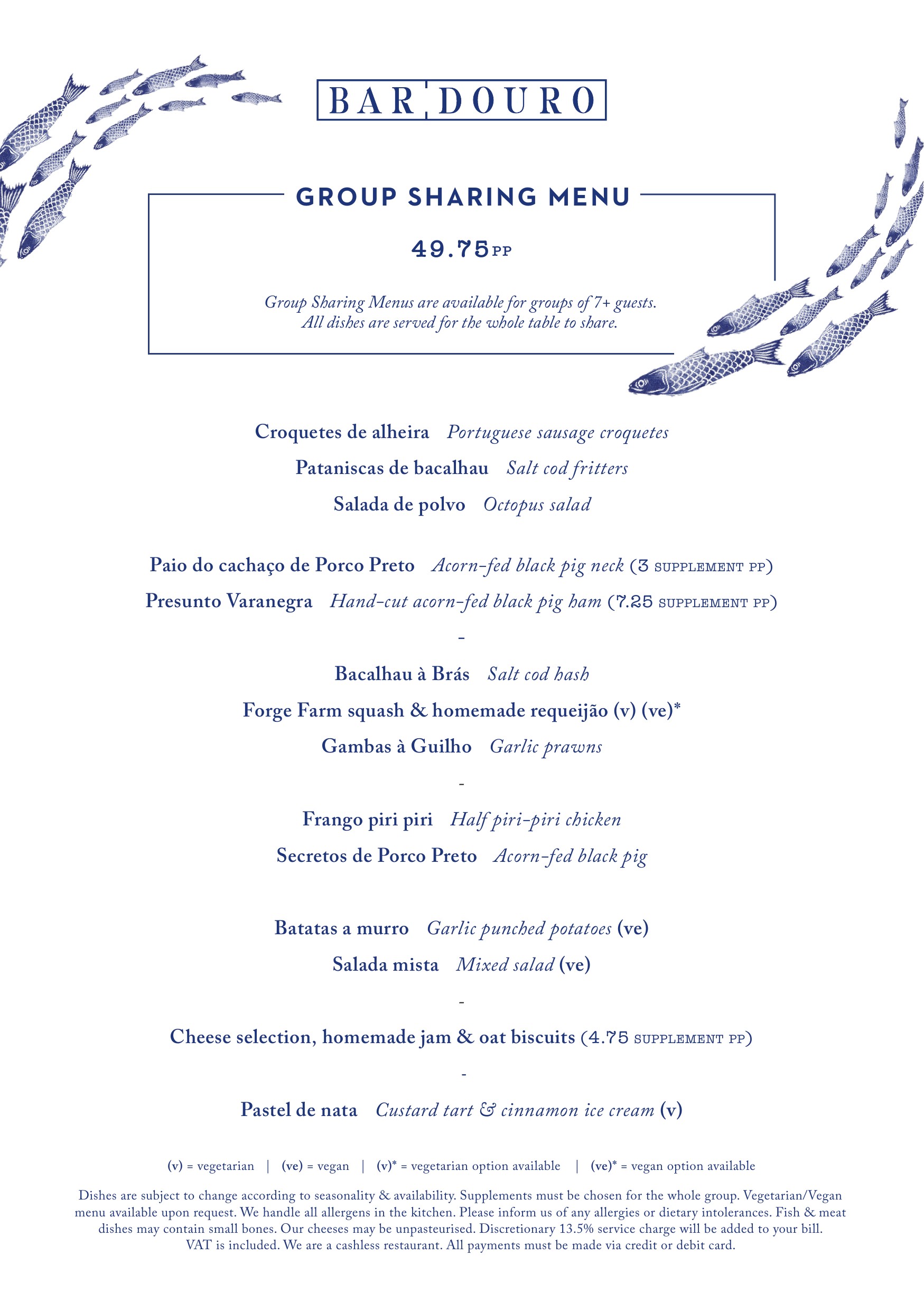 Bar Douro Christmas Group Sharing Menu, 49.75pp