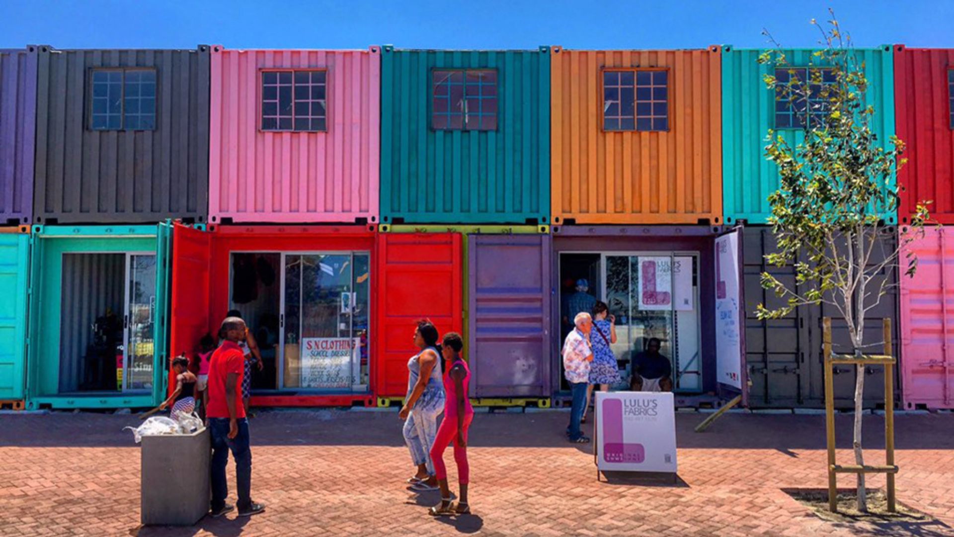 The tenanted shipping containers at Philippi Village