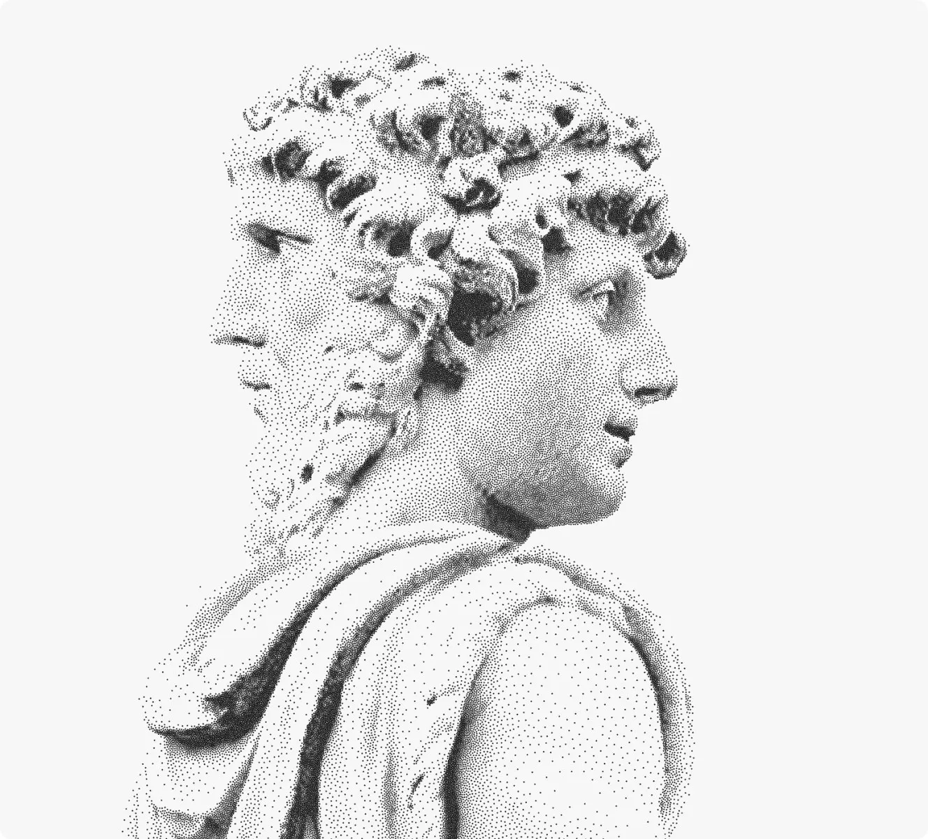 Two-faced statue man