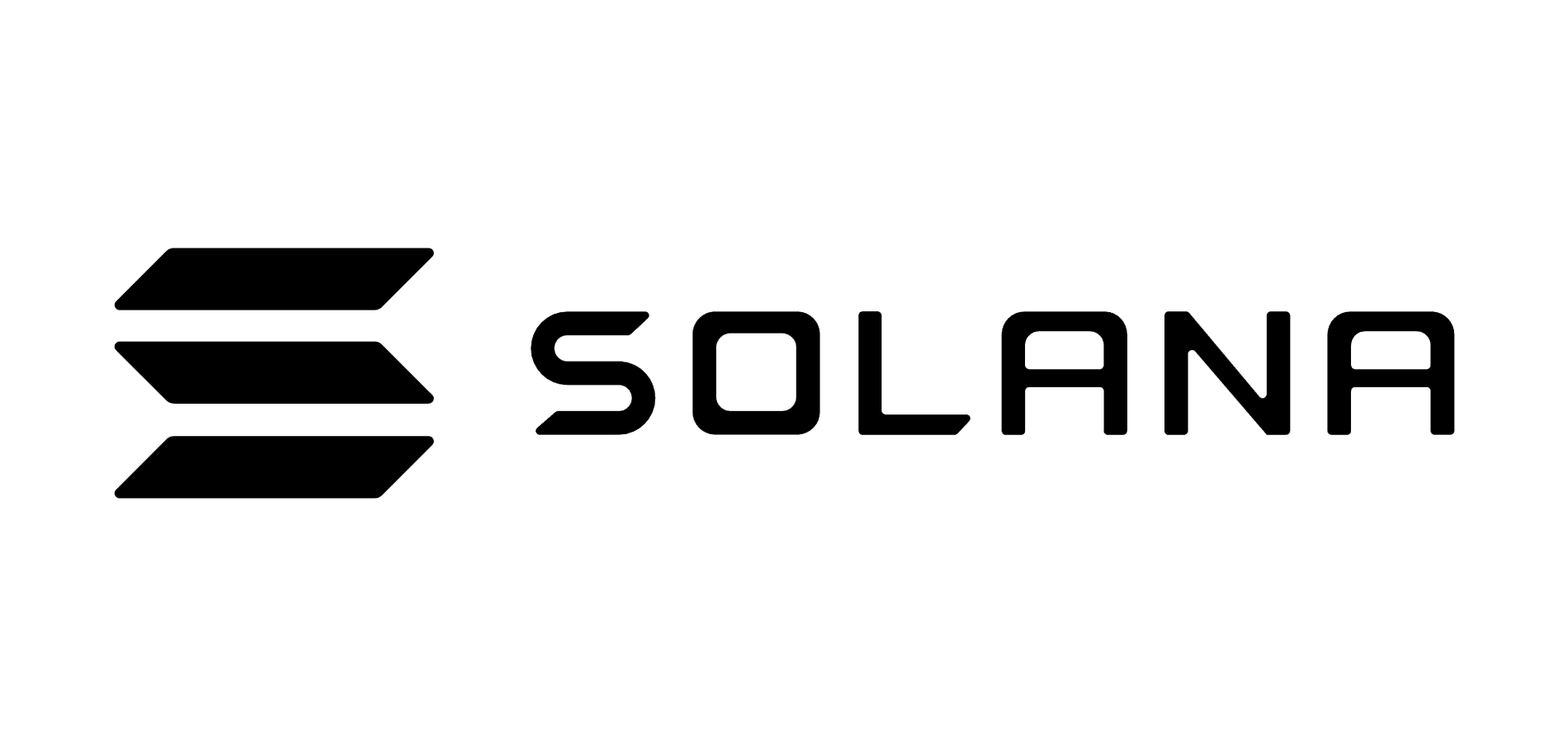Solana logo with stylized 'S' icon followed by the word Solana in black text.
