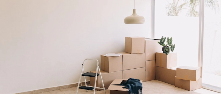 an image of moving boxes in a house