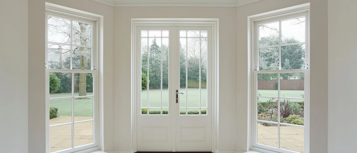 An image of bay windows in the house
