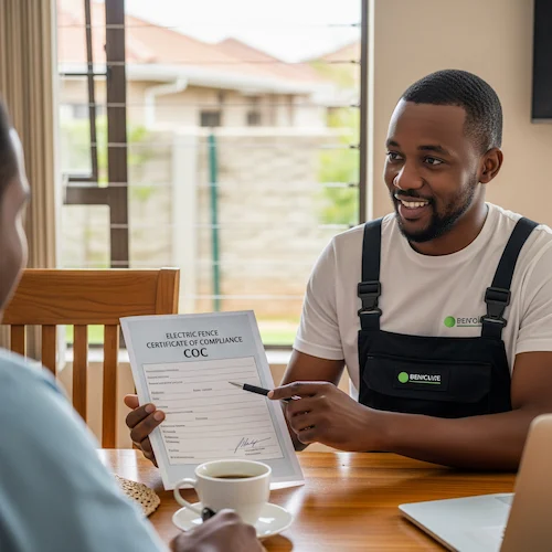 An image of an electrician, electric fence COC in South Africa