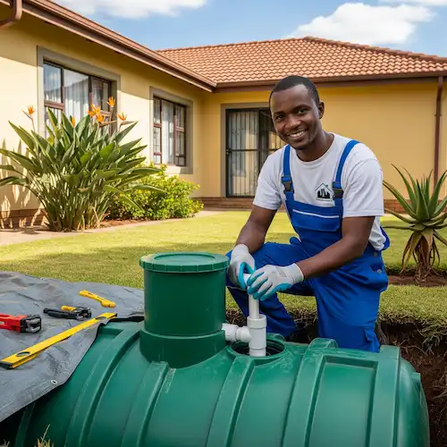 Image of plumber in South Africa doing a Septic systems installation