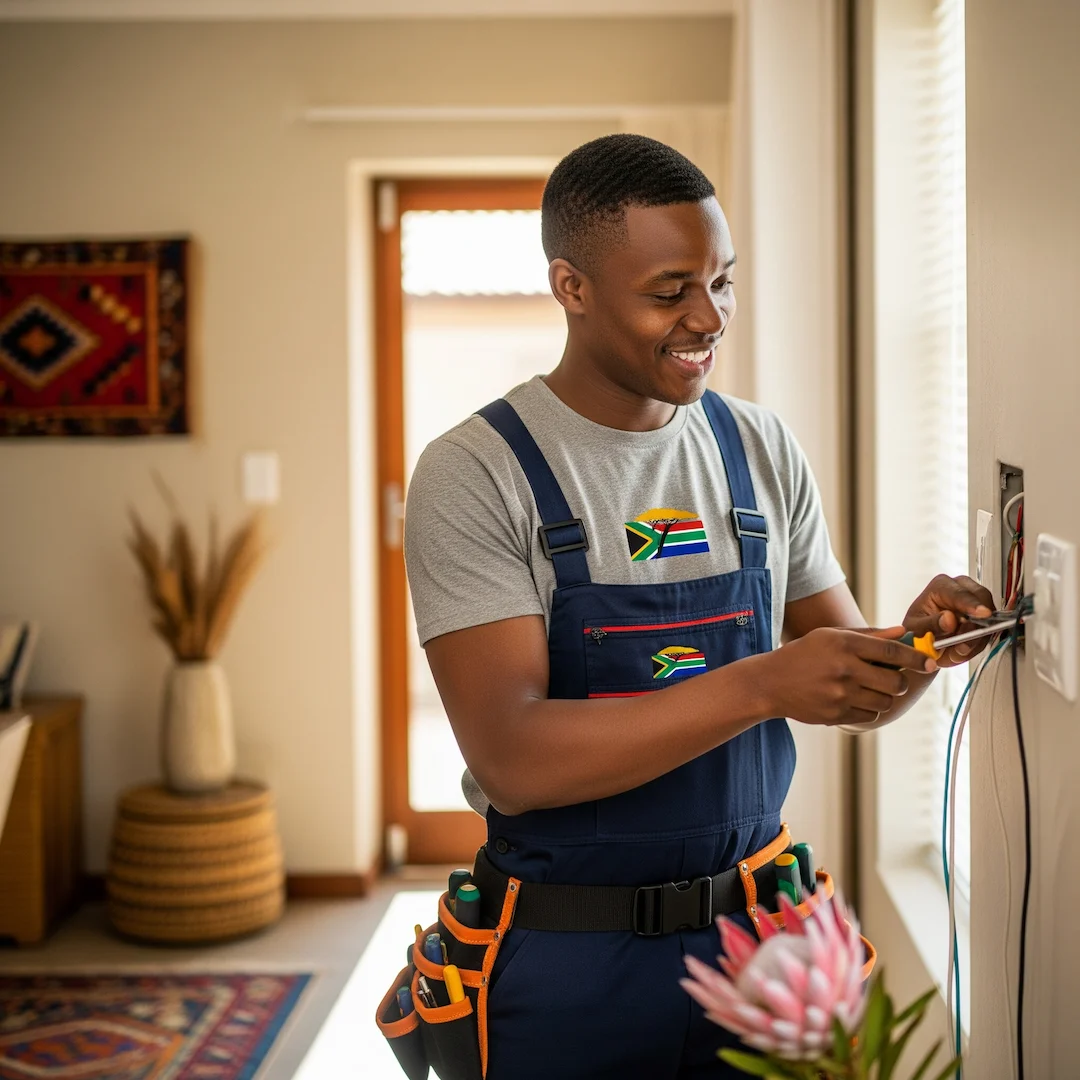 image of Electrician working in a South African Home