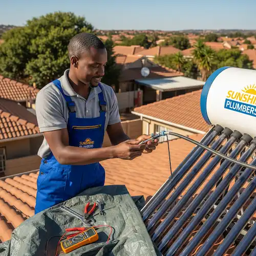 image of South African Plumber doing a Solar geyser installation