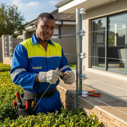 Electric fencing installation