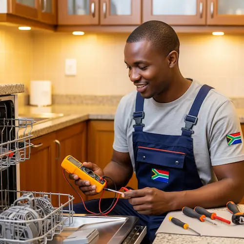 Image of Electrician repairing a Dishwasher in South Africa