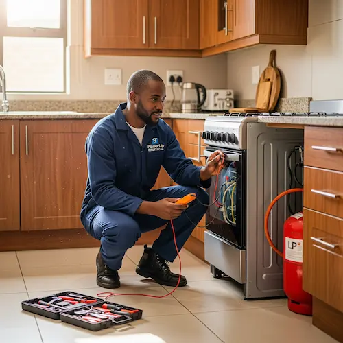 Dishwasher being repaired in a South African home