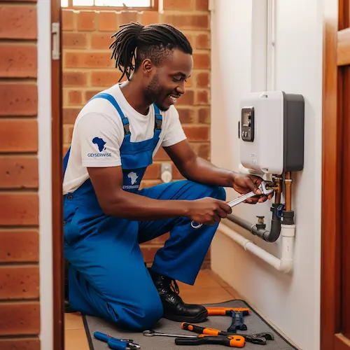 Handyman installing Geyserwise
