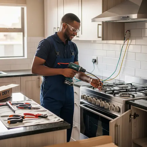 Electric stove or oven installation