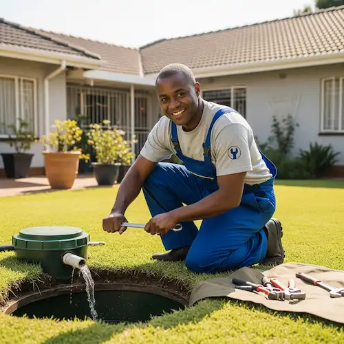 Image of plumber working on Septic systems maintenance in South Africa