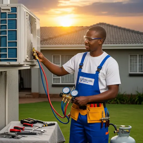 Image of Electrician doing Aircon regas and repair in South Africa
